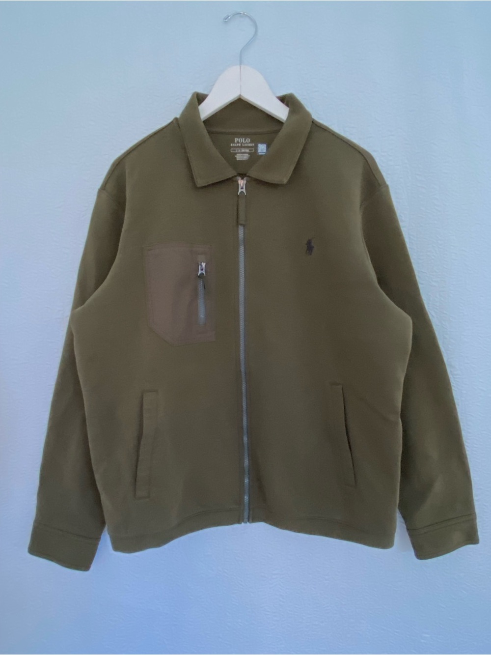 POLO Ralph Lauren Olive Green Zip-Up Knitwear Shirt Jacket